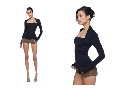Square Neck Ruched Top