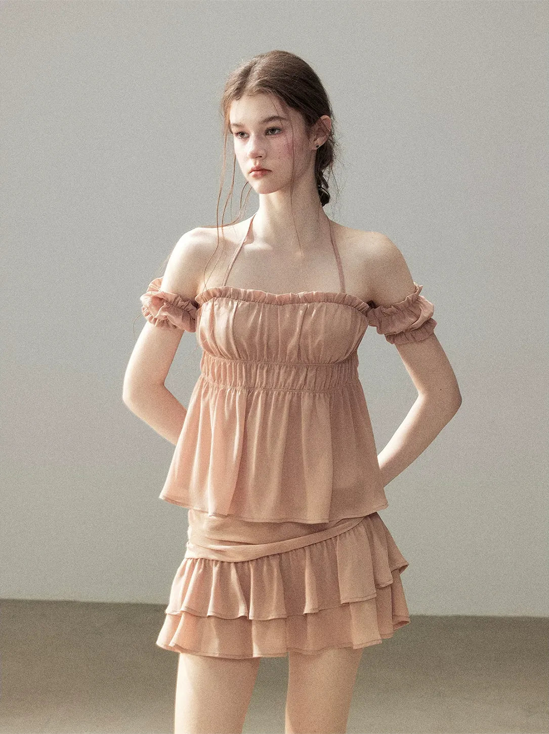 Pleated Chiffon Mini Set