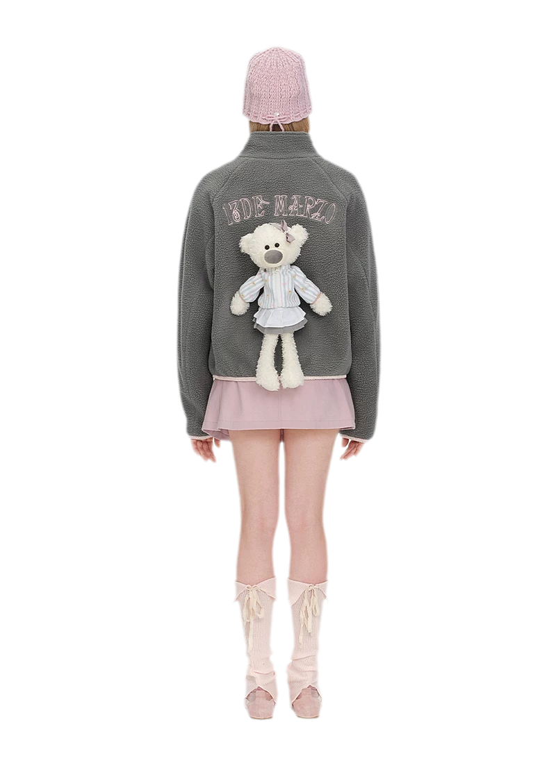 Printed Fleece Raglan Jacket