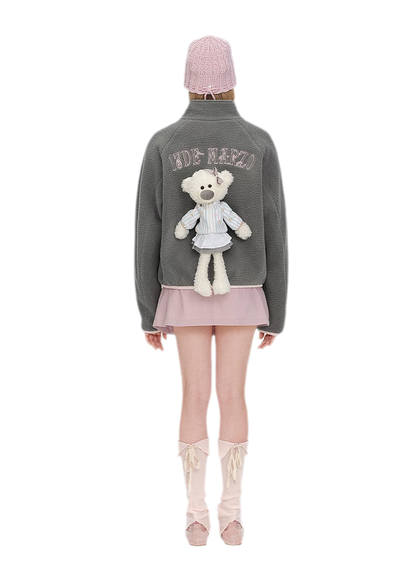 Printed Fleece Raglan Jacket