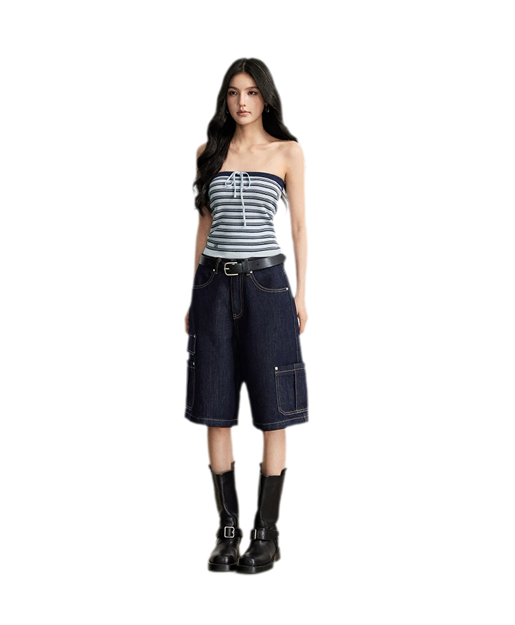 Wide-Leg Cargo Shorts