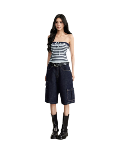 Wide-Leg Cargo Shorts