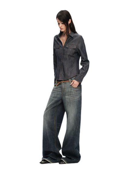 Contrast Stitch V-Neck Shirt