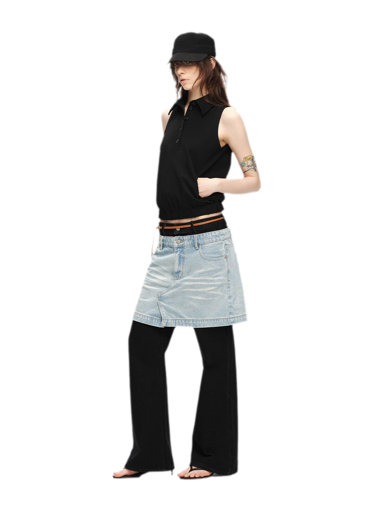 Double-Breasted Cape Vest Coat
