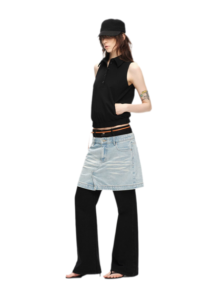 Double-Breasted Cape Vest Coat