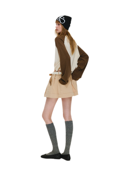 Cotton Raglan Cropped Long-Sleeve Top