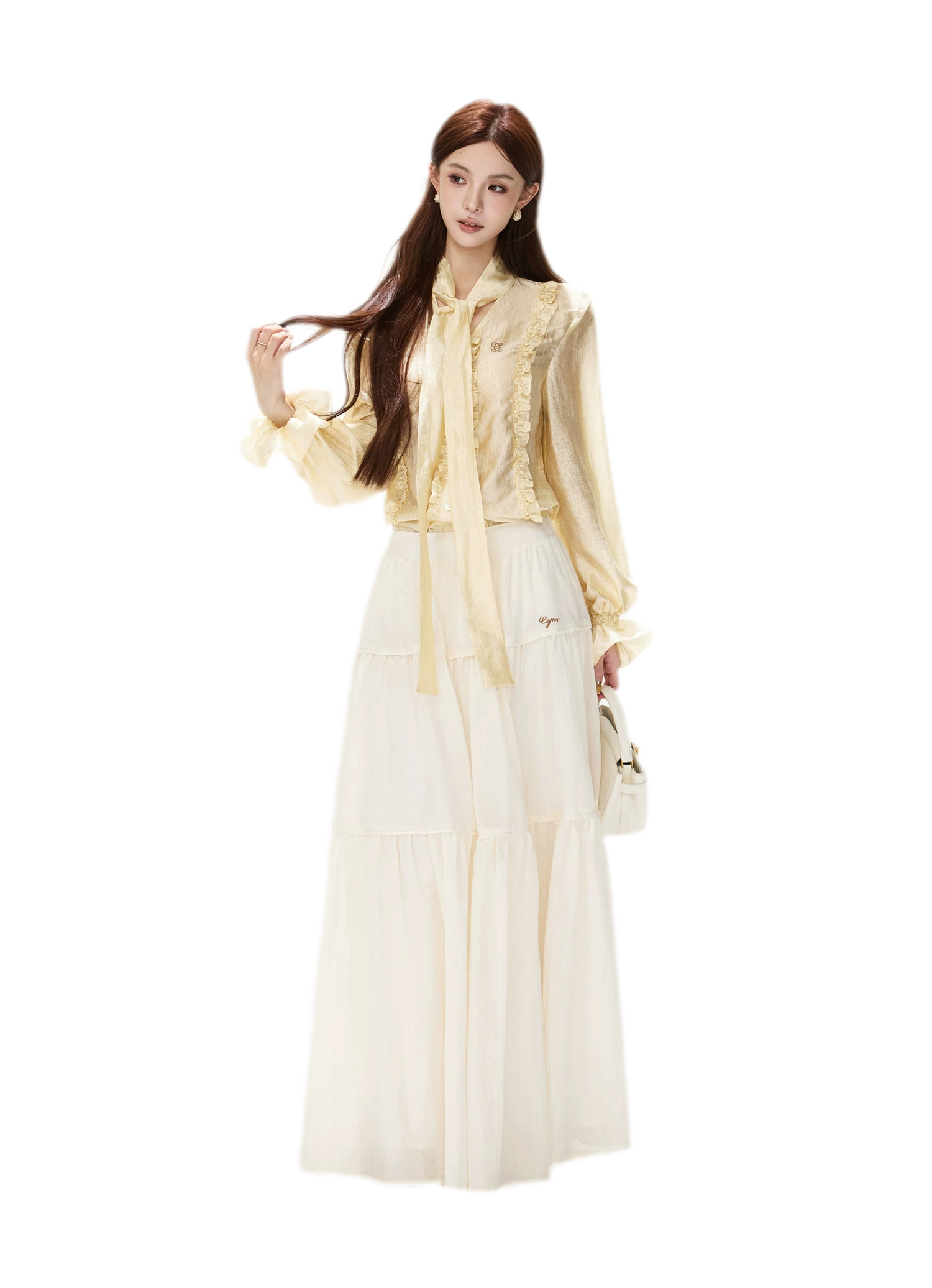 Cotton Tiered A-Line Skirt