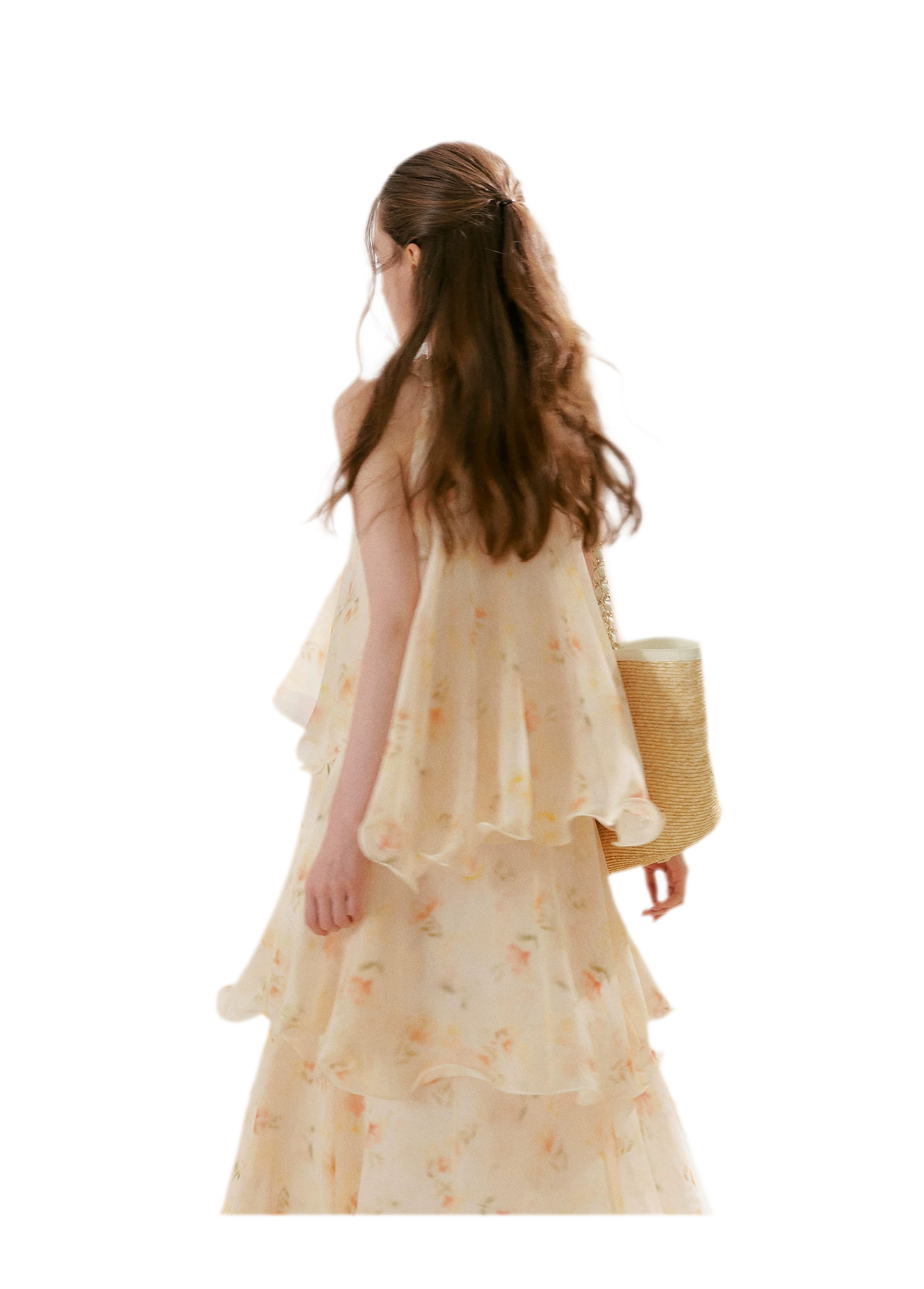 Chiffon Floral Halter Long Dress