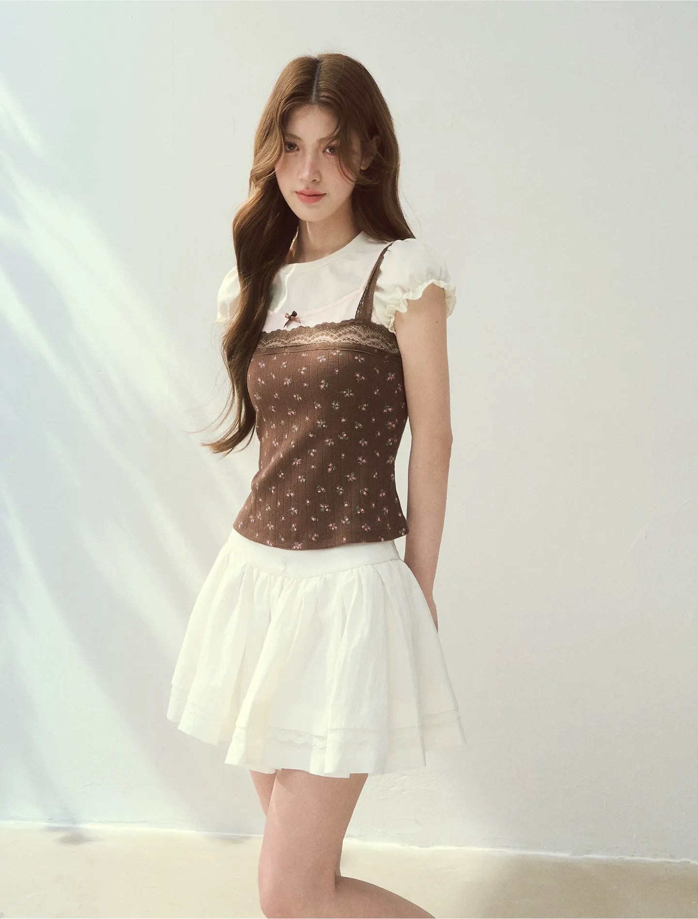 Floral Lace Strap T-Shirt