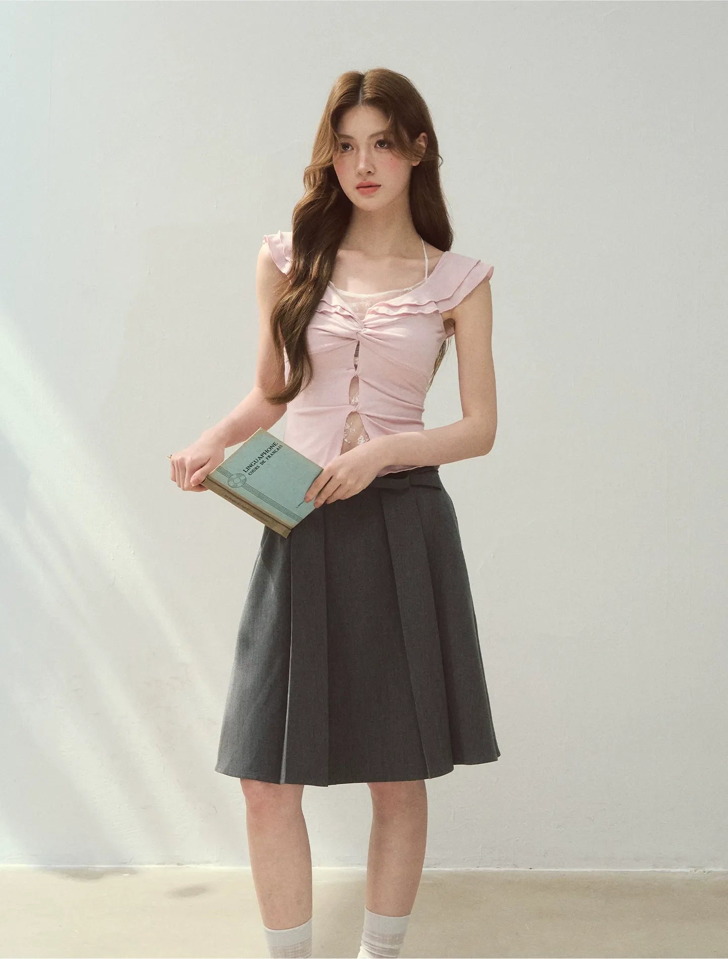 Ruffle Knot Fitted Top
