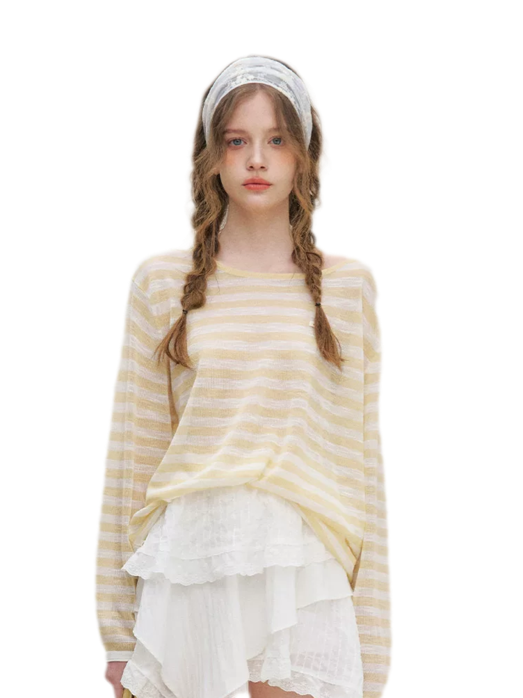 Striped Open-Back Cover-Up