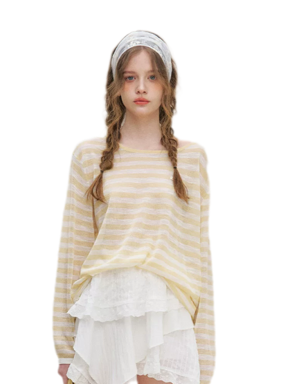 Striped Open-Back Cover-Up
