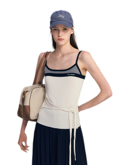 Lyocell Contrast Tie Cami