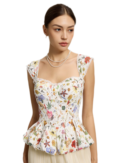 Floral Boned Corset Top