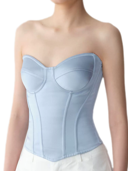 Velvet Bow Satin Corset