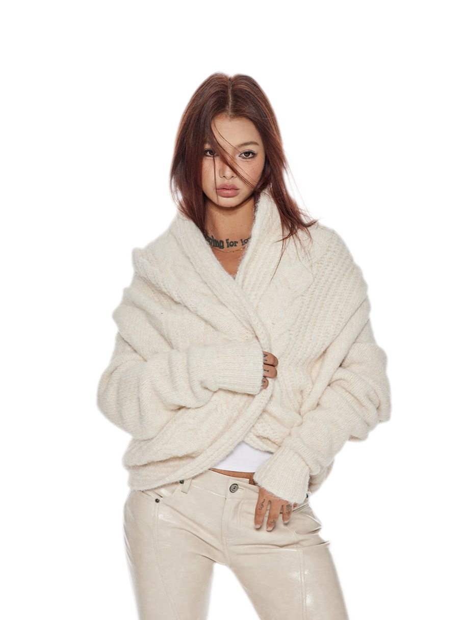 Oversized Shawl Knit Cardigan