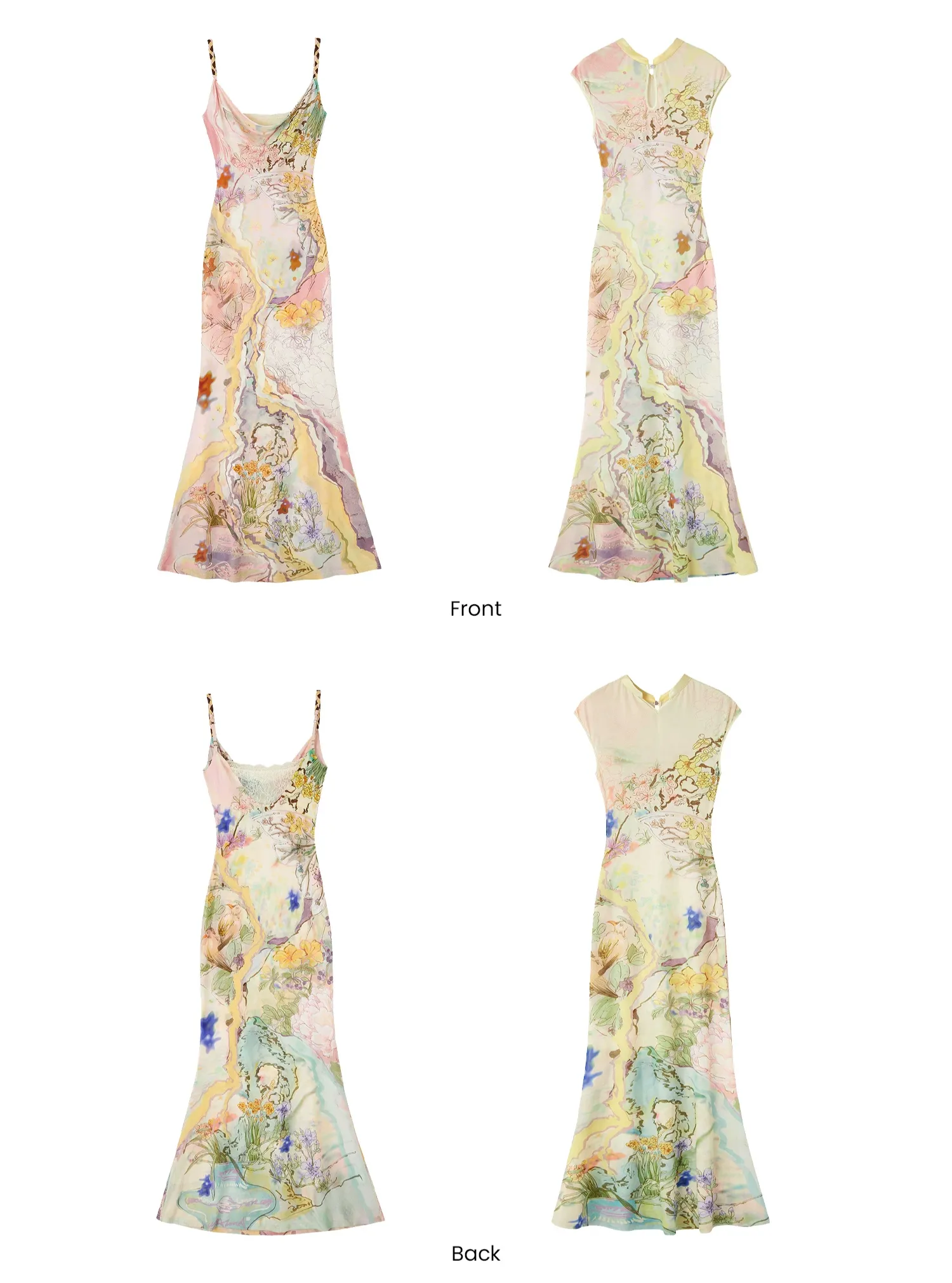 Draped Neck Fishtail Dress