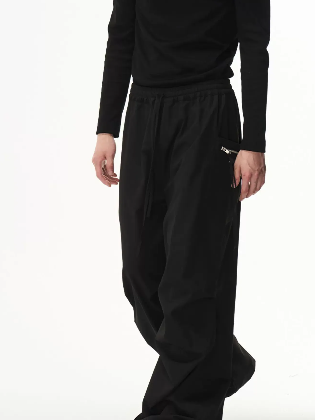Sculptural Pleated Wide-Leg Trousers