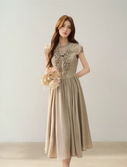 Ruffle V-Neck Maxi Dress