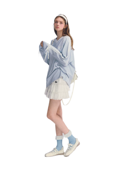 Colorblock Bow Embroidered Tee