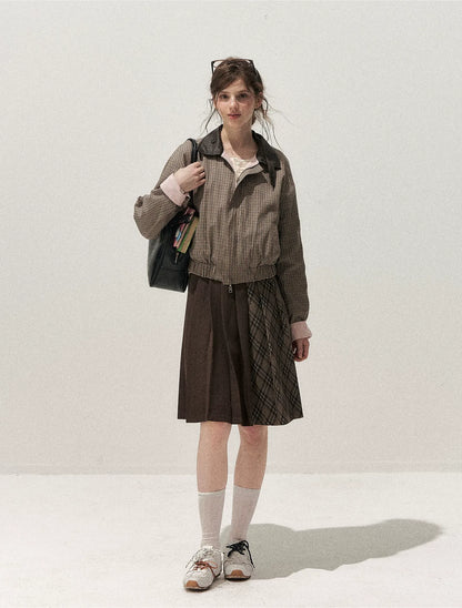 Reversible Houndstooth Cropped Jacket