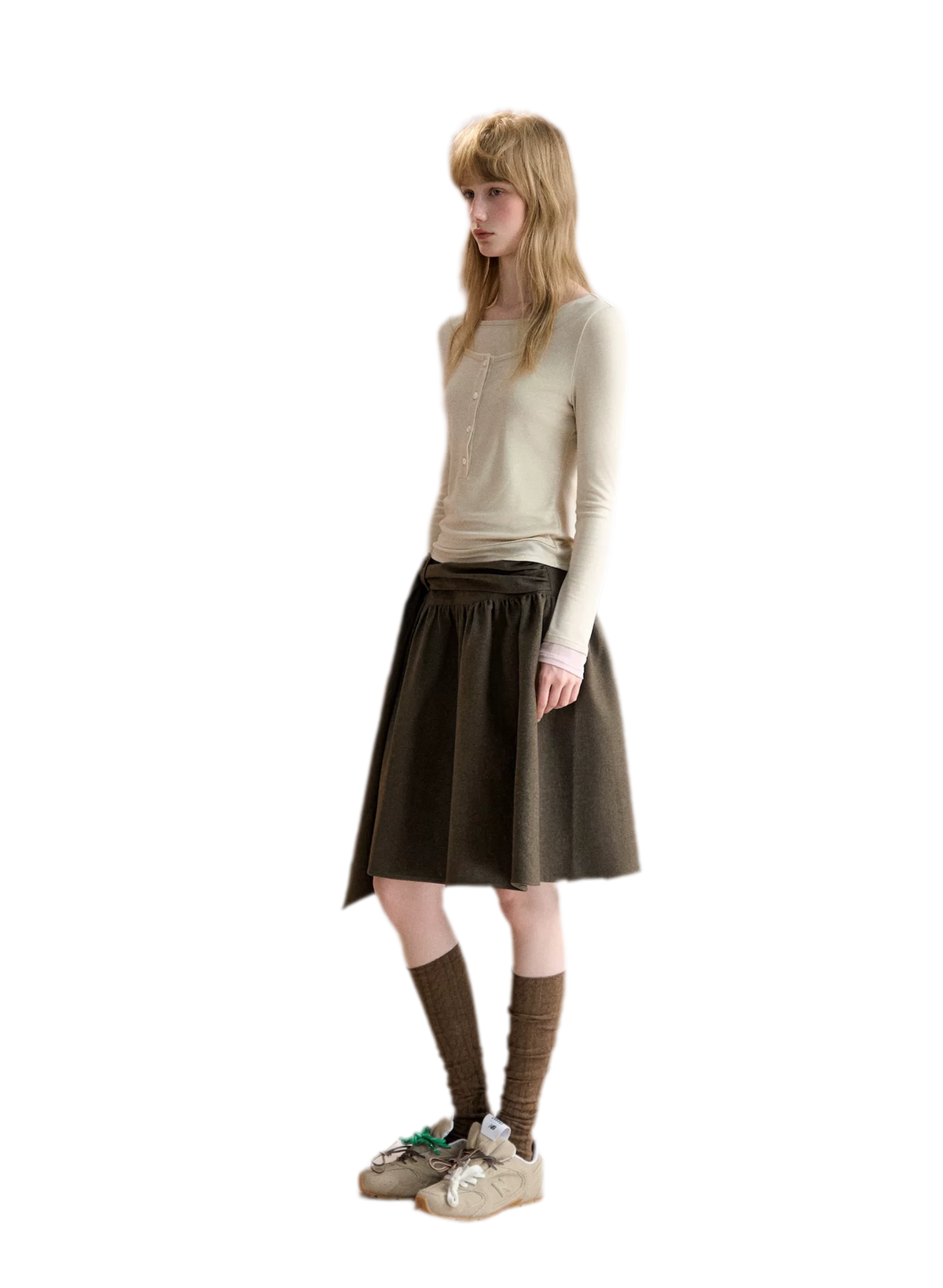 Contrast Cuff Layered Long-Sleeve T-Shirt