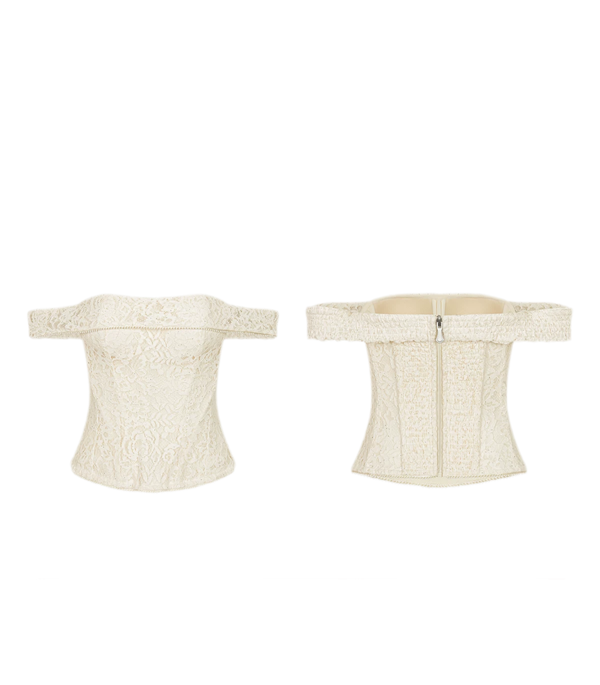 Lace Off-Shoulder Corset Bustier