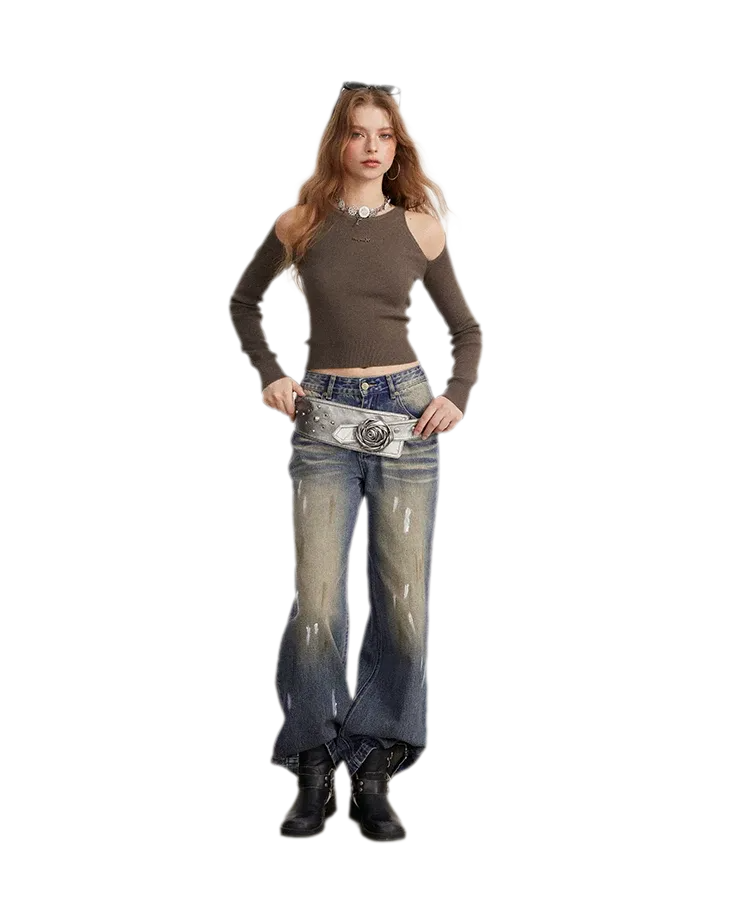 Cutout Slim-Fit Knit Top