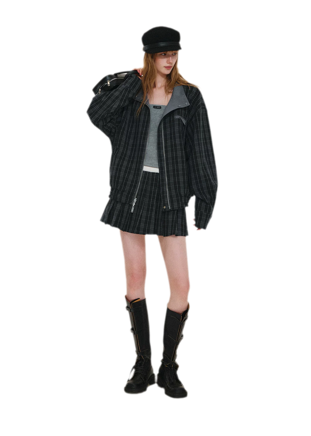 Reversible Plaid Boxy Jacket