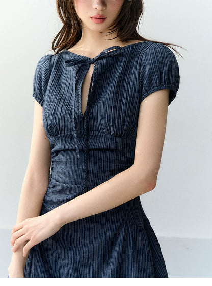 Vintage Embroidered Tie Waist Dress