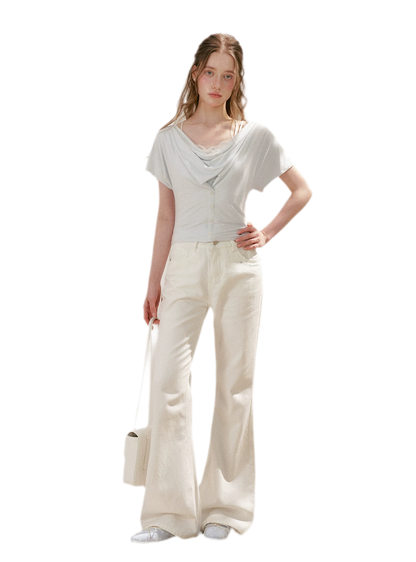 Embroidered Flared Jeans