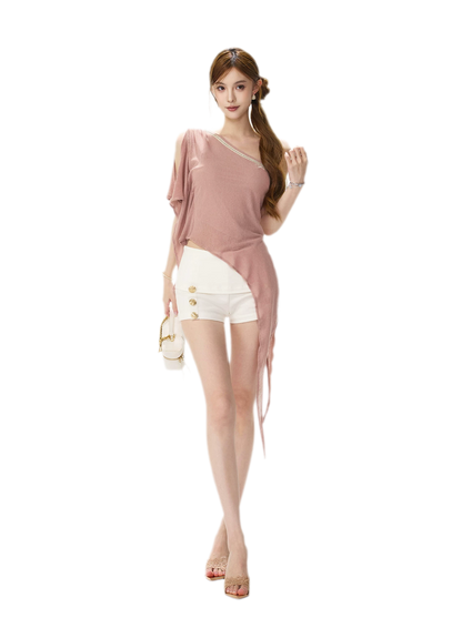 Rhinestone Shoulder Tee