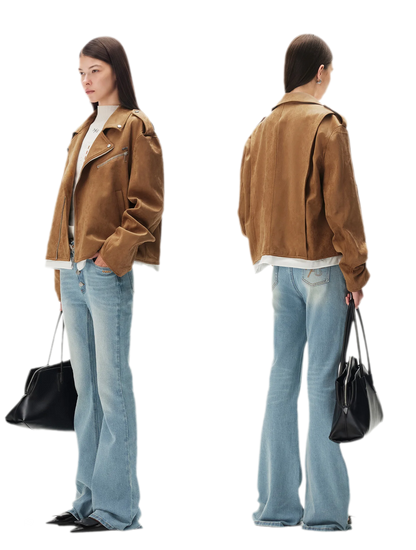 Suede Velvet Relaxed Jacket