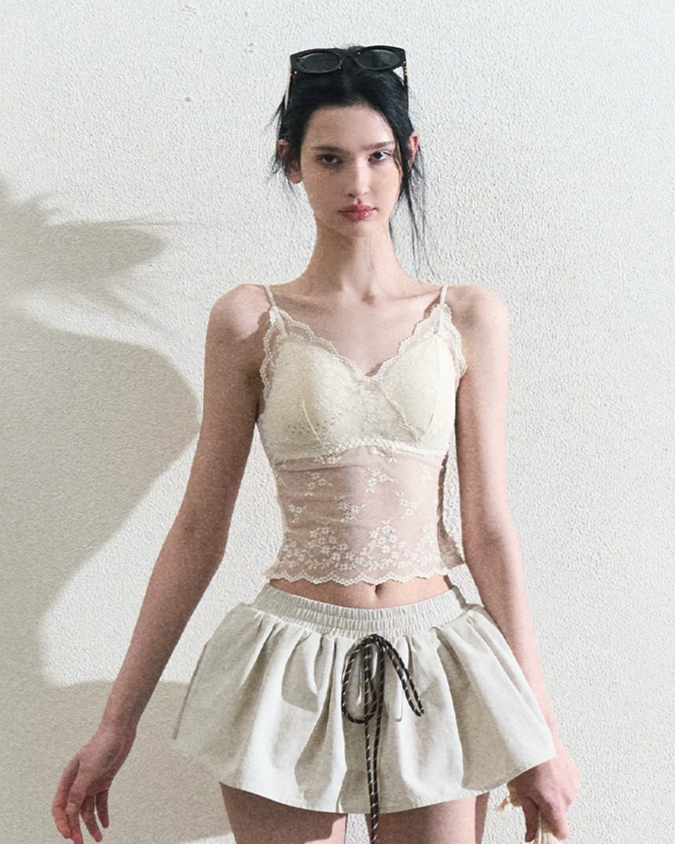 Lace Slim Cami Top | Final Sale
