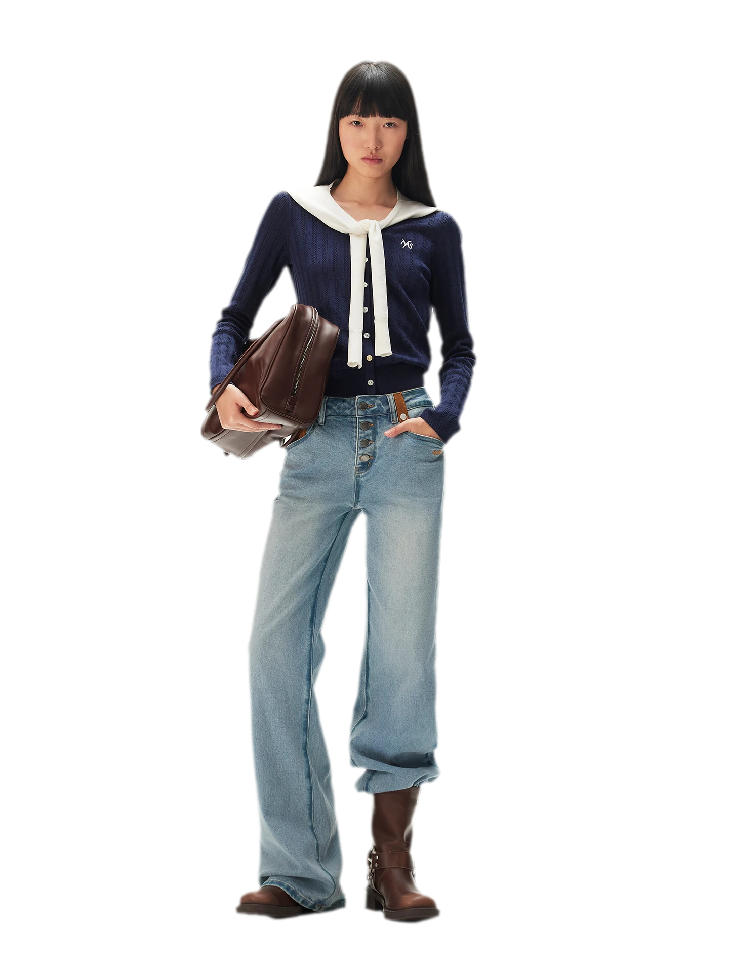 Washed Straight-Leg Jeans