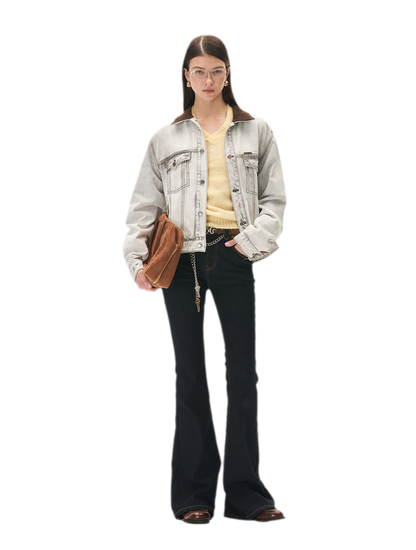 Enzyme Washed Suede-Panel Jacket