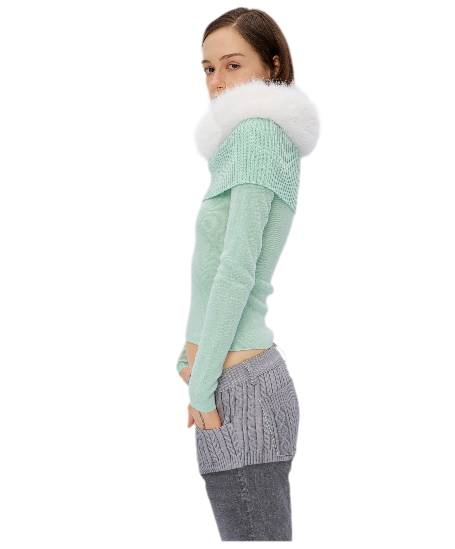 Wool Rib Knit Top