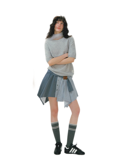 Fuzzy Knit Short Sleeve Sweater