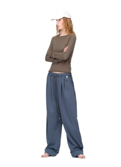 Raw-Edge Cropped Sweatshirt Set