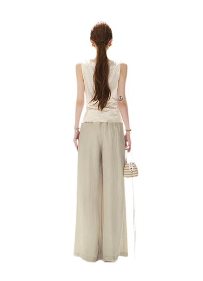 Draped Satin Cowl Top