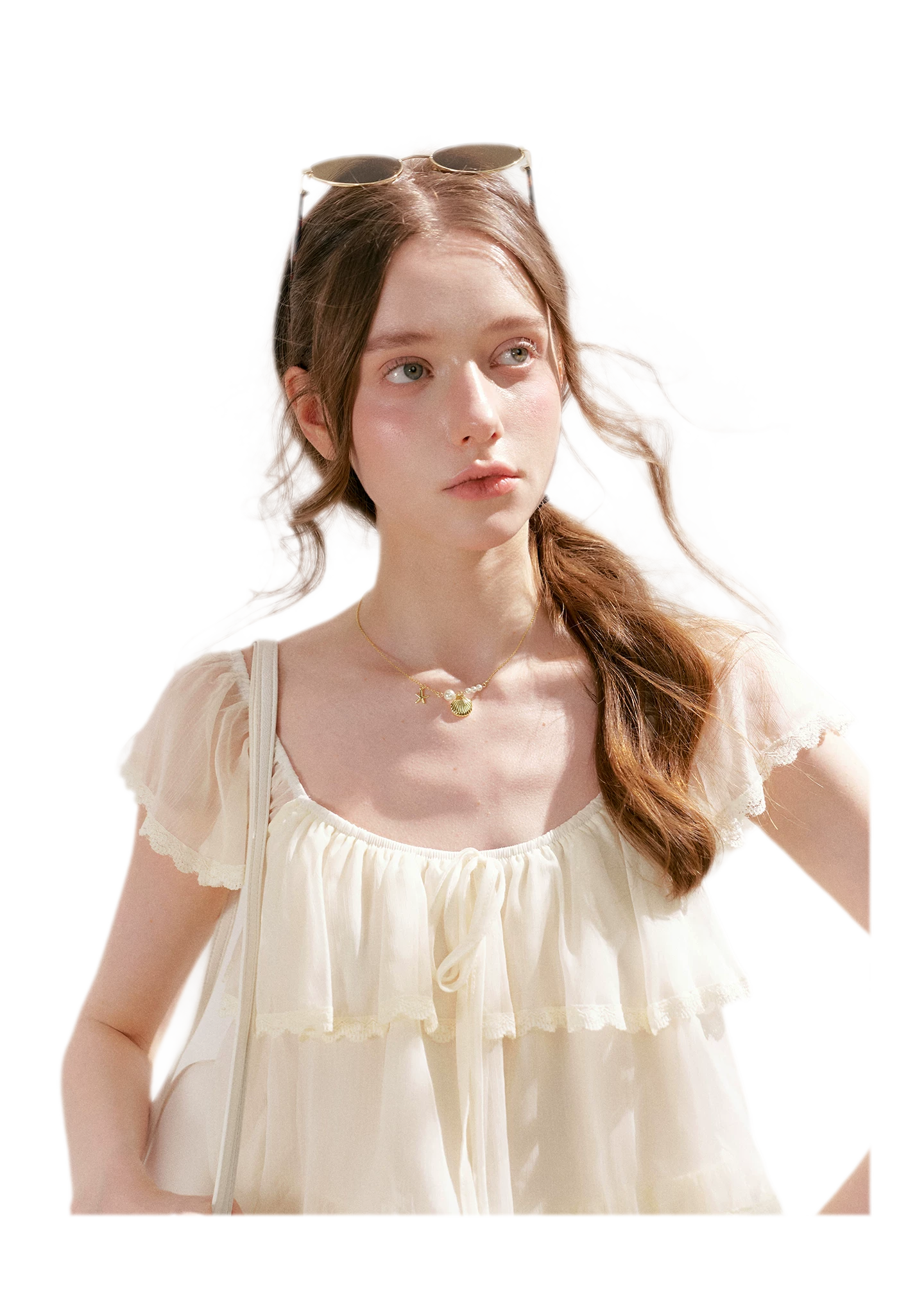 Tiered Ruffle Chiffon Blouse