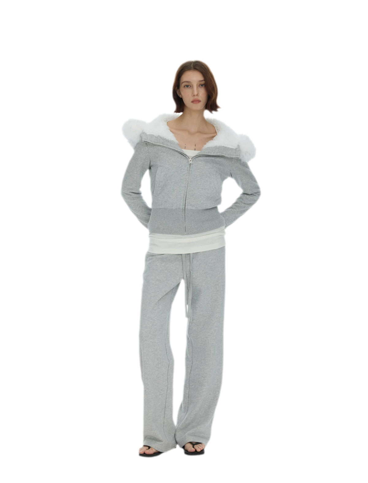 Detachable Fur Collar Hoodie Jacket