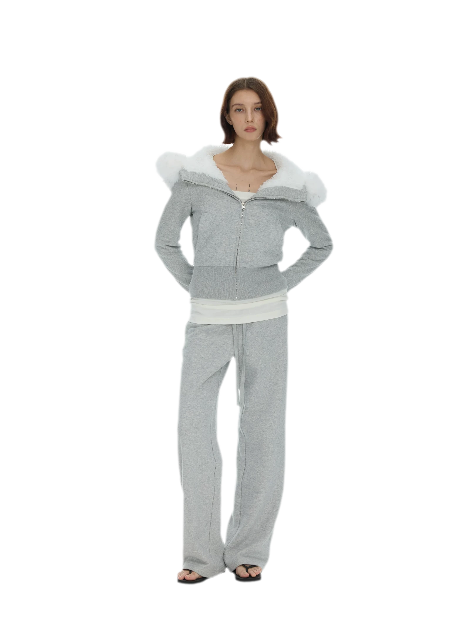 Detachable Fur Collar Hoodie Jacket