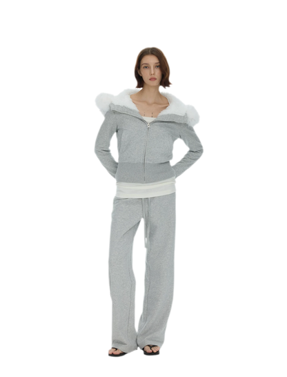 Detachable Fur Collar Hoodie Jacket