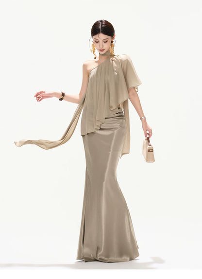 Elegant Loose Chiffon Halter Neck Top