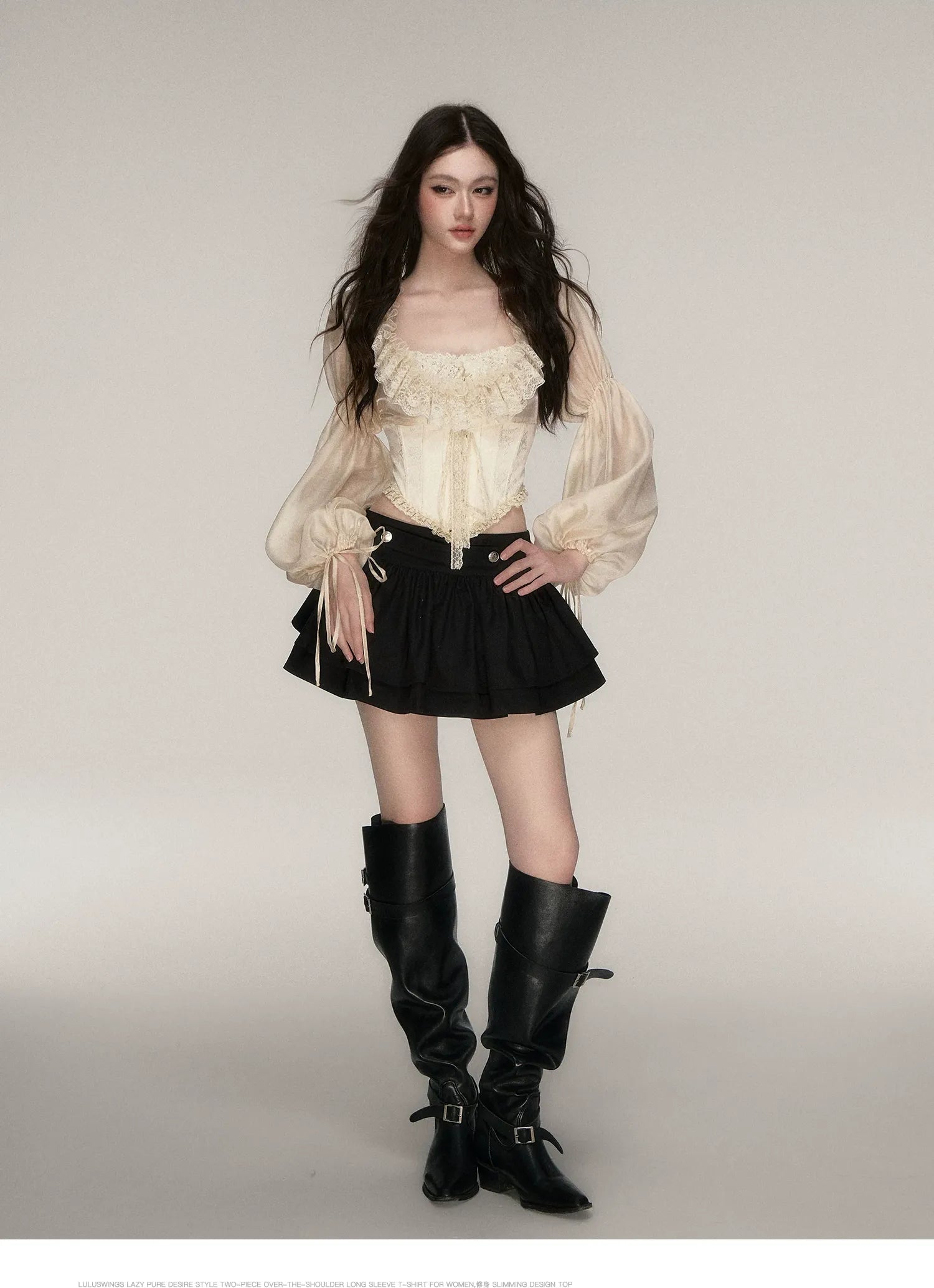 Lace Jacquard Corset Top