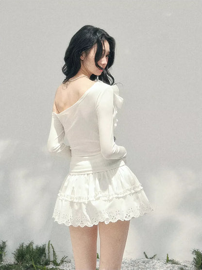 Lyocell Asymmetric Bow Top