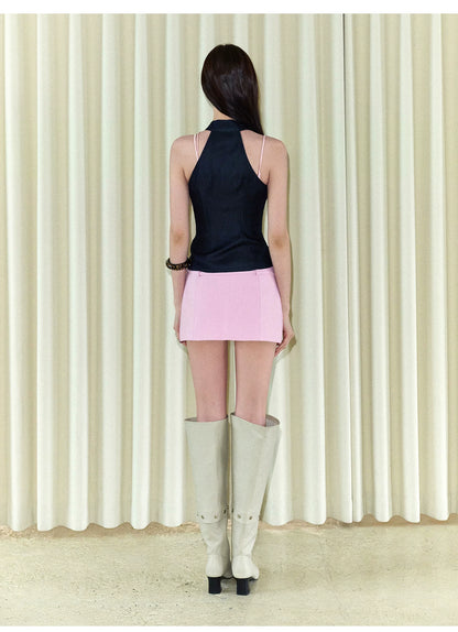 Summer Retro Pink Millennium Hip Skirt