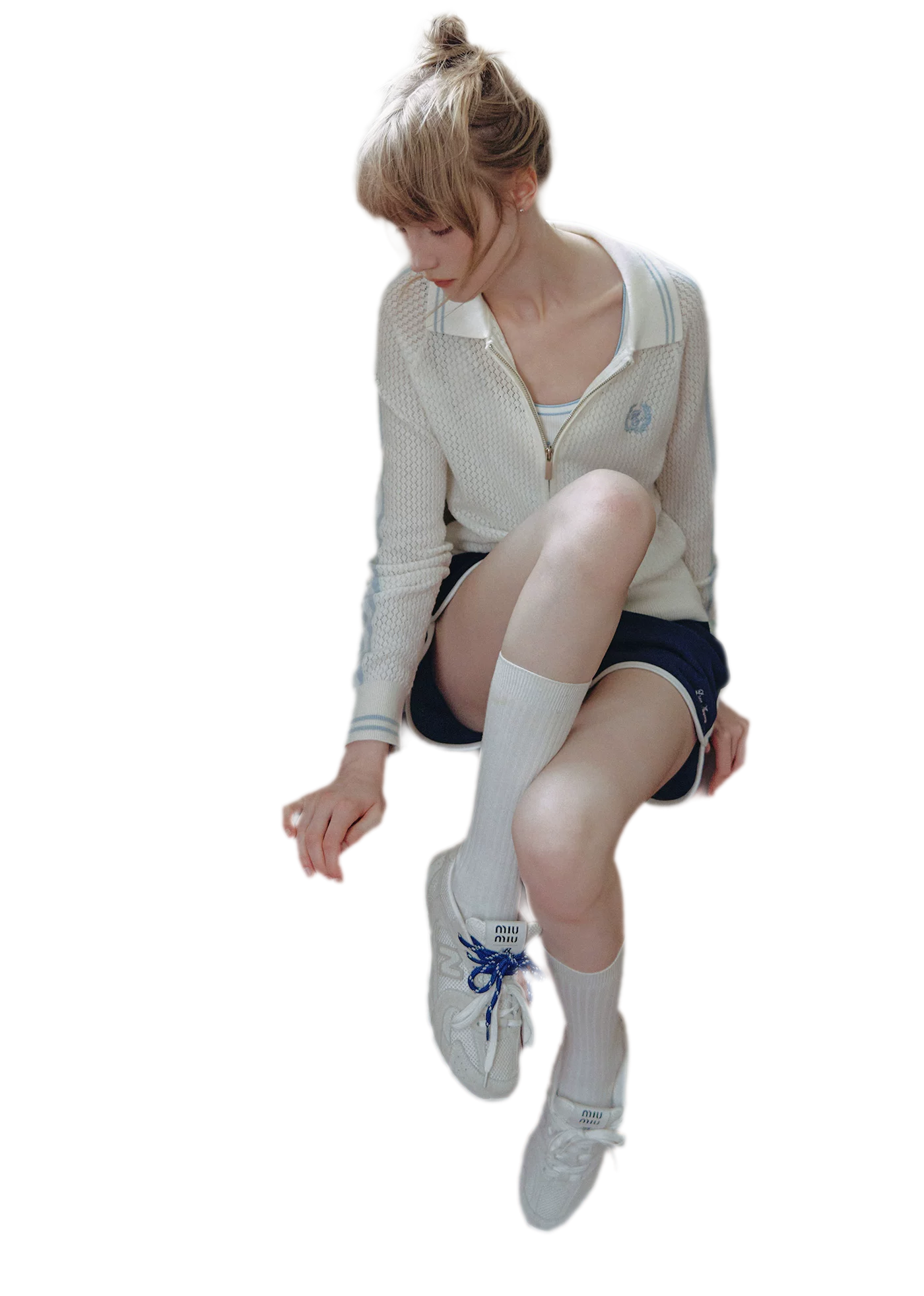 Openwork Knit Collared Jacket