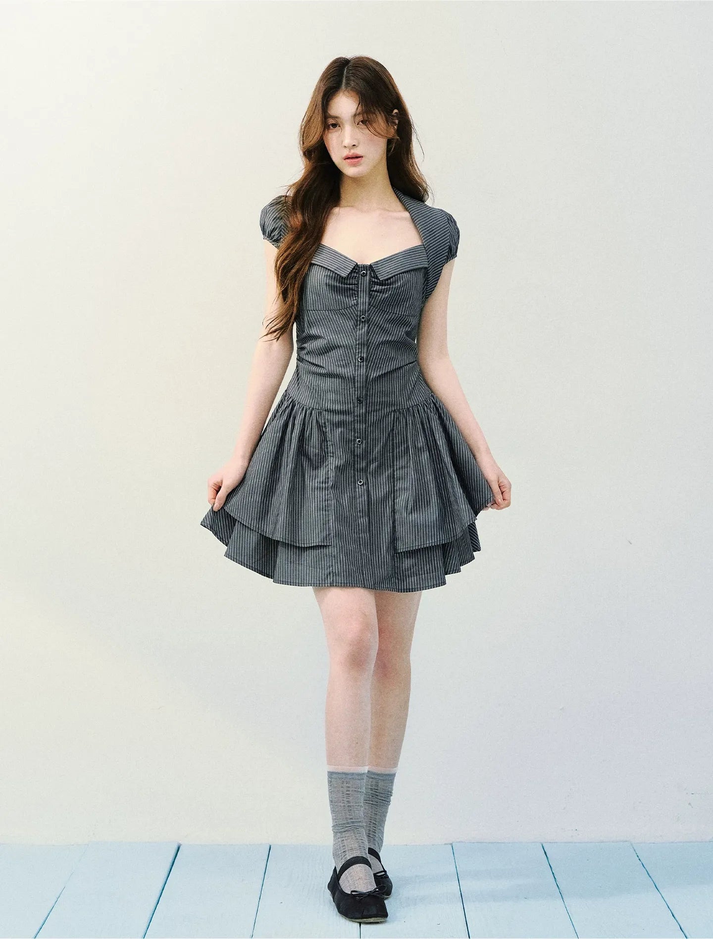 Vintage Striped Shirt Dress